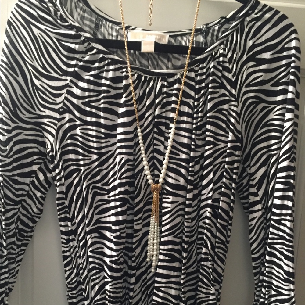 MIchael Kors zebra striped blouse